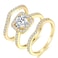MDFUN 18K Yellow Gold Plated Cubic Zirconia ThreeinOne Halo Wedding Engagement Promise Eternity Ring for Women 7