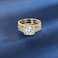 MDFUN 18K Yellow Gold Plated Cubic Zirconia ThreeinOne Halo Wedding Engagement Promise Eternity Ring for Women 7