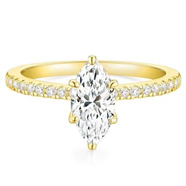 TIGRADE 2CT Engagement Ring for Women Marquise Cut Cubic Zirconia Wedding Band CZ Promise Anniversary Ring Size 312 Gold Size 6