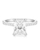 TIGRADE 4CT Engagement Ring for Women Radiant Cut Cubic Zirconia Wedding Band CZ Promise Anniversary Ring Size 313 Silver Size 6