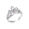 Dtexhif Princess Crown Ring for Women CZ Inlaid Open Ring Heart Shaped Promise Ring Rapunzel Crown Ring Adjustable Jewelry Gift Silver
