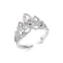 Dtexhif Princess Crown Ring for Women CZ Inlaid Open Ring Heart Shaped Promise Ring Rapunzel Crown Ring Adjustable Jewelry Gift Silver