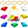 ZCYSRLQIN 12 Pcs Gold Round Ring Set Acrylic Diamond Gemstone Jewelry Alloy Halloween Party Hunting Cake Ornament Gift Bag Blue Hedgehog Power Ring Classical Style