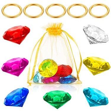 ZCYSRLQIN 12 Pcs Gold Round Ring Set Acrylic Diamond Gemstone Jewelry Alloy Halloween Party Hunting Cake Ornament Gift Bag Blue Hedgehog Power Ring Classical Style