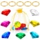 ZCYSRLQIN 12 Pcs Gold Round Ring Set Acrylic Diamond Gemstone Jewelry Alloy Halloween Party Hunting Cake Ornament Gift Bag Blue Hedgehog Power Ring Classical Style