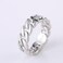 QUSIIOSLK 925 Sterling Silver 7mm Wide Cuban Link Chain Ring Hip Hop Stackable Celtic Knot Ring Twisted Chunky Dome Biker Ring Jewelry Gift for Men Size12 Silver