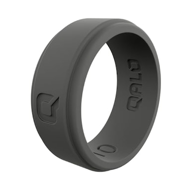 QALO Q2X Silicone Ring for Men Reinforced Heat Resistant Design 85mm Wide x 25mm Thick Band Flexible AllDay Comfort Mens Wedding Band Silicone for Active Work Training Charcoal Size 12