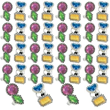 Fun Express Colorful Rhinestone Rings