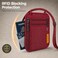VENTURE 4TH RFID Blocking Travel Neck Wallet for Women Men Security Neck Pouch Passport Holder with Adjustable Strap WaterResistant Nylon Lining Red