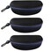 alladaga 3 Pack Zipper Shell Eyeglasses and Sunglasses Case with Plastic Carabiner Hook Blue