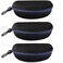 alladaga 3 Pack Zipper Shell Eyeglasses and Sunglasses Case with Plastic Carabiner Hook Blue
