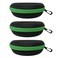 alladaga 3 Pack Zipper Shell Eyeglasses and Sunglasses Case with Plastic Carabiner Hook Green