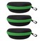 alladaga 3 Pack Zipper Shell Eyeglasses and Sunglasses Case with Plastic Carabiner Hook Green