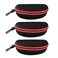 alladaga 3 Pack Zipper Shell Eyeglasses and Sunglasses Case with Plastic Carabiner Hook Red