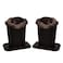 Baitaihem Pack of 2 Plush Lined Eyeglasses Holder Stand Protective Glasses Case For Desks Or NightstandsBlack and Light Gray