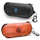 BLUPOND Sunglasses Case Semi Hard EVA Shell with Metal Hanging Hook Belt Clip Sun Glasses Storage BlackOrange