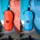 BLUPOND Sunglasses Case Semi Hard EVA Shell with Metal Hanging Hook Belt Clip Sun Glasses Storage BlueOrange