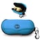 BLUPOND Sunglasses Case Semi Hard EVA Shell with Metal Hanging Hook Belt Clip Sun Glasses Storage Light Blue