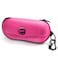 BLUPOND Sunglasses Case Semi Hard EVA Shell with Metal Hanging Hook Belt Clip Sun Glasses Storage Pink