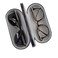 Tiger007 Dual Glasses Case for Two Frames Classic Clamshell 2 Eyeglasses Case BuiltIn Mirror Black