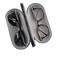 Tiger007 Dual Glasses Case for Two Frames Classic Clamshell 2 Eyeglasses Case BuiltIn Mirror Black