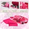 MyEyeglassCase Floral Hard eyeglass case Glasses Case Hard Shell with Microfiber Drawstring Pouch and Cleaning Cloth Protective Small to Medium frames for women AS166L Peonies