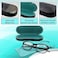 MyEyeglassCase Hard eyeglass case in faux leather distressed Glasses Case Hard Shell Holder with Microfiber Drawstring Pouch Cleaning Cloth Small Sunglasses Case Protective Durable AS166L Black