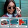 MyEyeglassCase Hard eyeglass case in Tie Dye Microfiber Print Glasses Case Hard Shell Holder with Microfiber Drawstring Pouch Cleaning Cloth Protective Small to Medium frames AS166L TD ORANGE