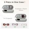 Huvon Double Eyeglasses Case Dual Glasses Sunglasses Organizer with Zipper Closure Eyewear Storage Box for Men Women Travel Grey