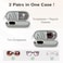 Huvon Double Eyeglasses Case Dual Glasses Sunglasses Organizer with Zipper Closure Eyewear Storage Box for Men Women Travel Grey