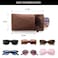 KFPH Double Eyeglasses Pouch Large Squeeze Top Microfiber Soft Glasses Case for Women with Cleaning Cloth Brown Grey