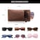 KFPH Double Eyeglasses Pouch Large Squeeze Top Microfiber Soft Glasses Case for Women with Cleaning Cloth Brown Grey