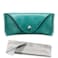 LogHog Portable Leather Glasses CaseDurable Soft Reading Eyeglass Pouch Slim Case for Women Men Horizontal Sunglasses Case ButtonTeal