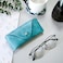 LogHog Portable Leather Glasses CaseDurable Soft Reading Eyeglass Pouch Slim Case for Women Men Horizontal Sunglasses Case ButtonTeal