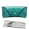 LogHog Portable Leather Glasses CaseDurable Soft Reading Eyeglass Pouch Slim Case for Women Men Horizontal Sunglasses Case ButtonTeal