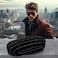 MyEyeglassCase Chic Black Hard Shell Sunglass Case with Microfiber Pouch Cleaning Cloth Elegant Tweed Patten Glasses Case Medium to Large Eyeglass Case for Men and Women AS87 Black Tweed