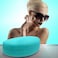MyEyeglassCase LARGE TO EXTRA LARGE Curved Sunglasses Case Glasses Holder in an Elegant Design durable and strong Womens Eyeglass Clam Shell case with drawstring pouch cloth AS179 Teal