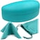 MyEyeglassCase LARGE TO EXTRA LARGE Curved Sunglasses Case Glasses Holder in an Elegant Design durable and strong Womens Eyeglass Clam Shell case with drawstring pouch cloth AS179 Teal