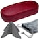 MyEyeglassCase Men Sunglasses Case Medium to Large Eyeglass Holder Hard Shell Glasses Case Heavy Duty Design Aviators Frames Pouch Cleaning Cloth Included AS87 Burgundy
