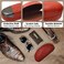 MyEyeglassCase Premium Leather Like Hard Shell Sunglass Case with Microfiber Pouch Cleaning Cloth Glasses Case Medium to Large Eyeglass Case for Men and Women AS113 Brown