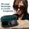 MyEyeglassCase EXTRA LARGE case for straight Rectangle in Distressed LeatherLike Glasses Case Over size Sunglass Holder Hard Shell durable and safe Includes Pouch Cloth AS505 BlackTeal