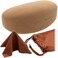 MyEyeglassCase Hard Sunglasses Case Large Glasses Case Eyeglass Case for Large Frames with Drawstring Pouch and Cleaning cloth AS413 Corduroy Beige