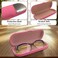 MyEyeglassCase Slim Hard Shell Eyeglass Case Small Protective Glasses Case with Microfiber Pouch Cleaning Cloth fit readers and reading frames womengirls S5 Pink