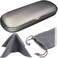 MyEyeglassCase Small eyeglass case Slim glasses case hard shell with Microfiber Pouch and Cloth Reading Glasses case Protective S5 Carbon Silver