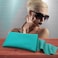 MyEyeglassCase Soft Sunglasses Case Squeeze Top XL glasses case with Cleaning Cloth Passport Holder Pouch Earbud and Phone Charger Storage CT8 Turquoise