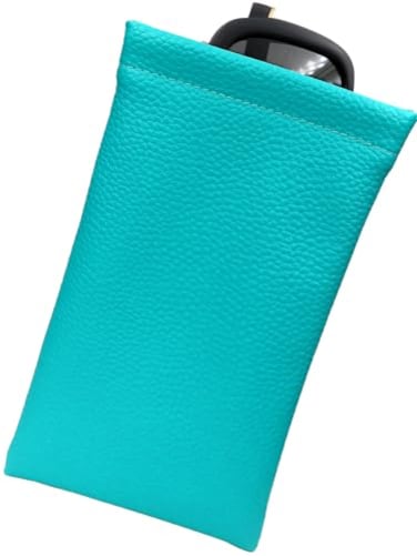 MyEyeglassCase Soft Sunglasses Case Squeeze Top XL glasses case with Cleaning Cloth Passport Holder Pouch Earbud and Phone Charger Storage CT8 Turquoise