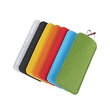 Pebipoo 7 Pcs Soft Felt Slip In Eyeglass Cases Portable Travel Glasses Pouch for Men Women