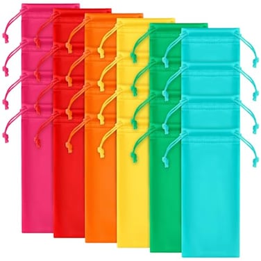 Shinylin 24 Pcs Sunglass Pouch Drawstring Microfiber Pouch Multicolor Soft Sunglasses Case Sunglasses Bag EyeglassBright ColorsFresh