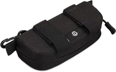 SunForMorning Tactical Eyeglasses Hard Case Molle Zipper Sunglasses Carrying Case Protective Box with Clip Black
