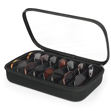 Tangoner Sunglasses Organizer Case for Multiple Pairs Eyeglasses Storage Box Hard Shell Travel Eyewear Case Zipper Men Women